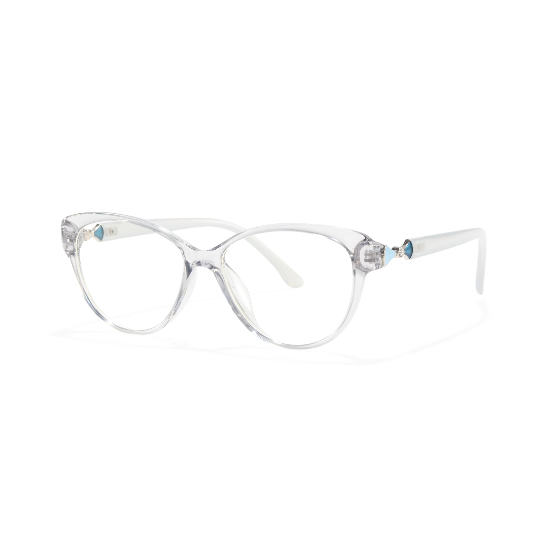 Angle view of Delyth cat eye tr90 eyeglasses CR0302509 in gray
